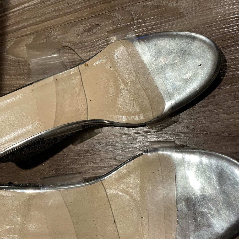 Silver and clear wedges